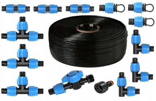 Taśma kroplująca emiter co 20cm wąż 100m + zestaw 14 akcesoriów na Arena.pl