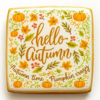 CIASTKO LUKROWANE HALLO AUTUMN ROZ.M KWADRAT JESIEŃ RĘCZNIE ROBIONE