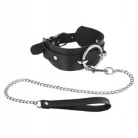 Regulowana obroża ze smyczą dla uległej/uległego.