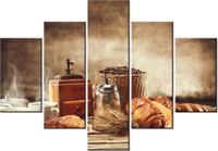 70 100CM OBRAZ 5 ELEM SMAKOWITE ŚNIADANIE DRUK PŁÓTNO