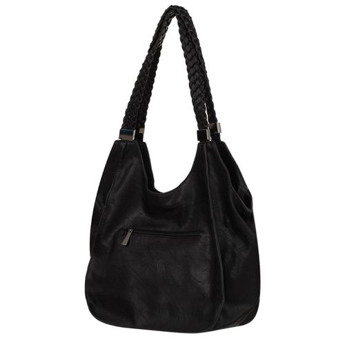 CZARNA TOREBKA plecione rączki torba worek shopper miękka skóra A4 na Arena.pl