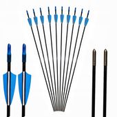 QBest Strzała strzały do łuku włókno szklane zestaw 12 sztuk 80 cm