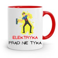 Kubek Czerwony Elektryka Elektryka Prad Nie Tyka Z Nadrukiem Ze Zdjęciem