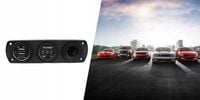 Gniazdo Zapalniczki 12V Woltomierz Samochodowy PANEL Auto 2x USB 5V 2.1A