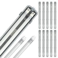 Zestaw 10x oprawa hermetyczna AQUA M 2x120+20x LED T8 18W neutralna