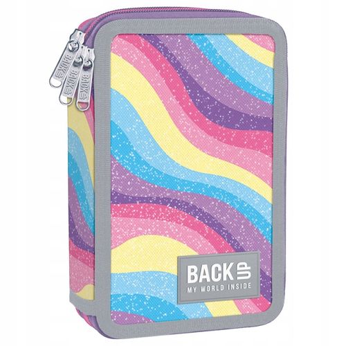 PIÓRNIK TRZYKOMOROWY Z WYPOSAŻENIEM DLA DZIEWCZYNY BACKUP TĘCZOWE KOLORY na Arena.pl