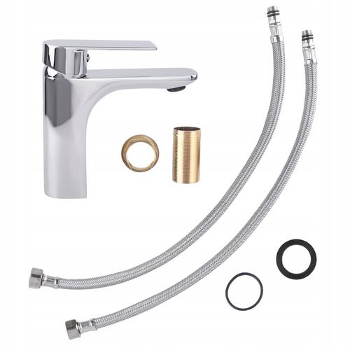 Bateria umywalkowa stojąca srebrna kran łazienkowy chrom YOKA HOME na Arena.pl