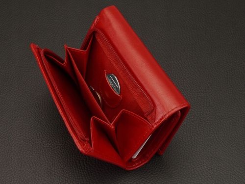 KOCHMANSKI portfel damski skórzany mały czerwony portmonetka zatrzask rfid na Arena.pl