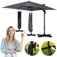 Parasol ogrodowy składany 8 segmentowy 420 cm z pokrowcem Plonos PL-883