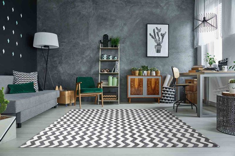 RUG/LU/ESMESA/ZIGZAK/GREY+WHITE/160x220 zdjęcie 2
