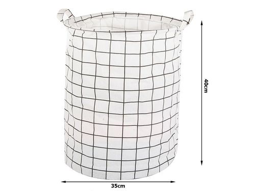 ORGANIZER KOSZ PRANIE ZABAWKI UŻYTECZNY BIAŁO- CZARNY POJEMNIK 45L na Arena.pl