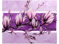 40X50CM OBRAZ FIOLETOWY KWIAT MAGNOLII OBRAZ