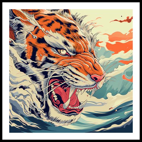 Plakat 80x80cm Tygrys Na Fali na Arena.pl