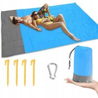 Mata plażowa piknikowa 210 x 200 Niebieska XXL
