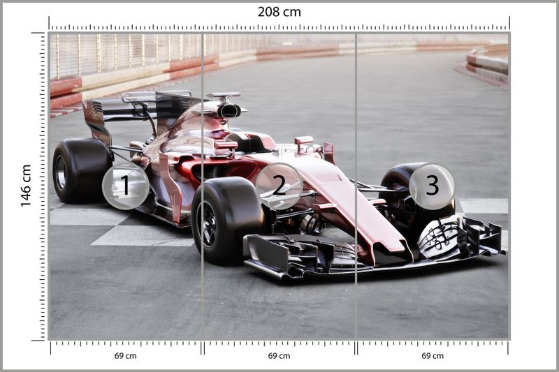 Emaga Fototapeta Bolid F1 Na Lini Startu Vinyl Strukturalny 208x146 zdjęcie 3