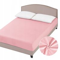 Prześcieradło welurowe 180x200 na gumkę - Różowe - Aksamitne Miękkie MIŚ