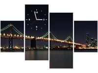 120CM 80CM ZEGAR 4 ELEM NOCNE ZDJĘCIE MOSTU TANEL TEEMUSK OBRAZ ŚCIENNY