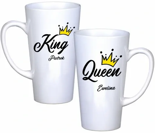KOMPLET KUBKÓW LATTE DLA PAR PREZENT DUŻE 450ml PREZENT Z NADRUKIEM zdjęcie 4