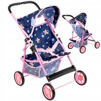 KINDERPLAY WÓZEK DLA LALEK SPACERÓWKA LEKKI SKŁADANY SPACEROWY STABILNY