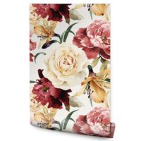 Tapeta w Rolce Kolorowe KWIATY Malowane Akwarelą