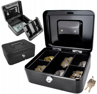 Metalowa Kasetka Na Pieniądze Bilon Sejf + Klucze