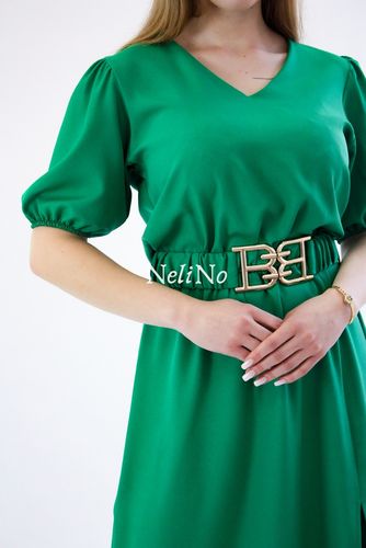 Sukienka maxi z paskiem i rozcięciem Xsanthe Zielona UNI na Arena.pl