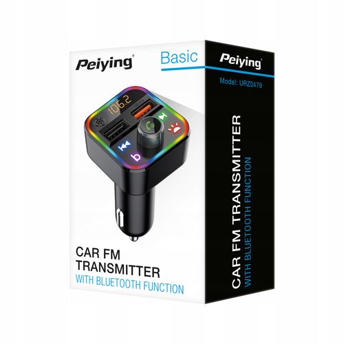 Transmiter FM Bluetooth 5.3 2xUSB SD ładowarka QC Peiying na Arena.pl
