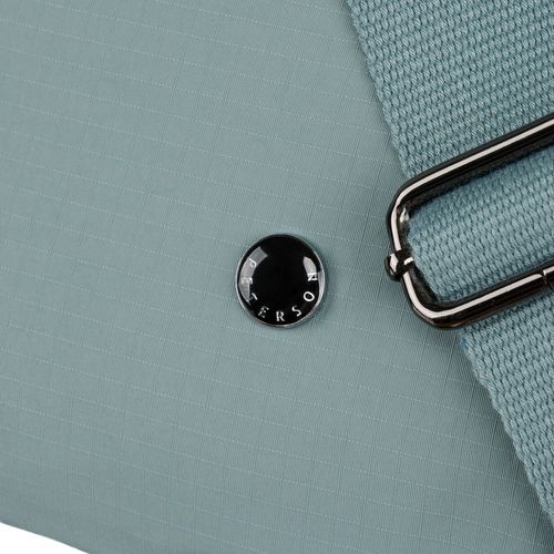 niebieska torebka damska z poliestru z kieszenią zamykaną na suwak na Arena.pl