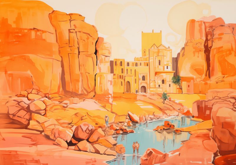 Plakat 100x70cm Ruiny pod Słońcem zdjęcie 1