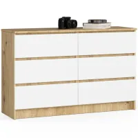 Komoda do salonu, sypialni, 6 szuflad, STILO, 120x40x77 cm | TYLETEGOTU