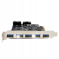 Karta adapter do komputera PC PCI PCIe 1X na 5x USB-A USB 3.0 3.1 do 5Gbps