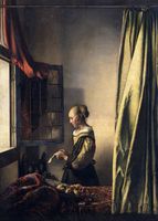 Plakat 50x70cm Girl Reading a Letter, Vermeer Vintage do Salonu