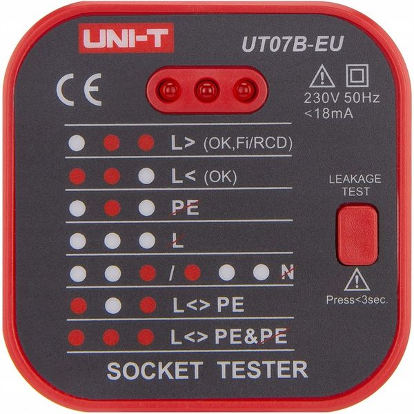Wskaźnik sieci 230 V AC Uni-T UT07B-EU zdjęcie 14