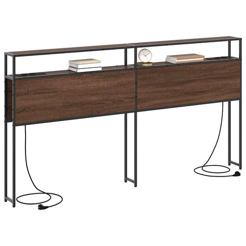 Zagłówek do przechowywania z półką Brązowy dąb 200 cm na Arena.pl