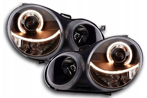 LAMPY Reflektory Do Twojego VW POLO 9N 2001-2005 RINGI BLACK DEPO Soczewki na Arena.pl
