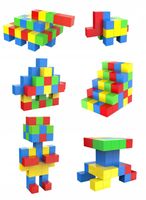 KLOCKI MAGNETYCZNE MONTESSORI 69 EL KOSTKI PIXELE MAGICUBE UKŁADANKA MAGNES