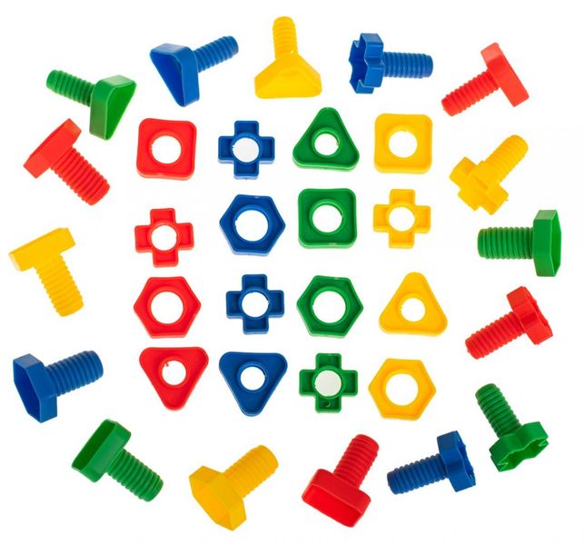 Klocki konstrukcyjne edukacyjne śruby montessori 30 elementów zdjęcie 6