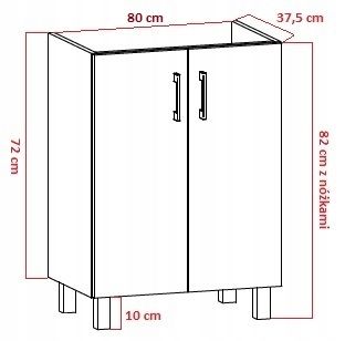 Szafka łazienkowa pod umywalkę Viki 80 biała (W2) na Arena.pl