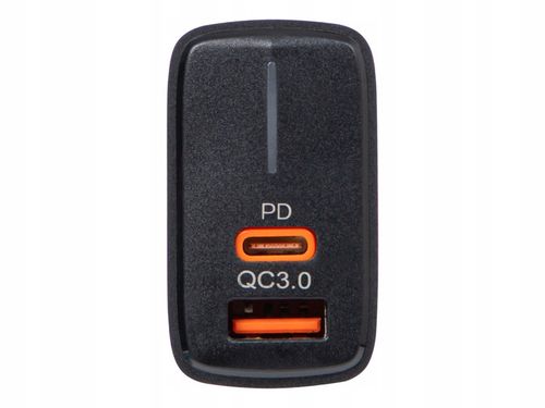SZYBKA ŁADOWARKA SIECIOWA GNIAZDO USB + USB-C QC+PD 20W + KABEL USB-C 1m na Arena.pl