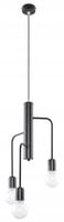 Lampa wisząca czarna metalowa do salonu jadalni nad stół wyspę 3 pkt Sollux