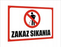 Tabliczka znak informacyjny dibond nadruk UV 20x15 ZAKAZ SIKANIA