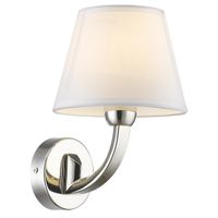 Sypialniany kinkiet Atlanta W01827NI-WH Cosmolight metal tkanina nikiel biały