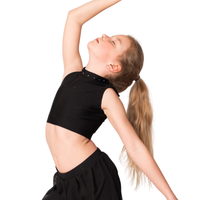 Top koszulka do tańca crop top czarny XS