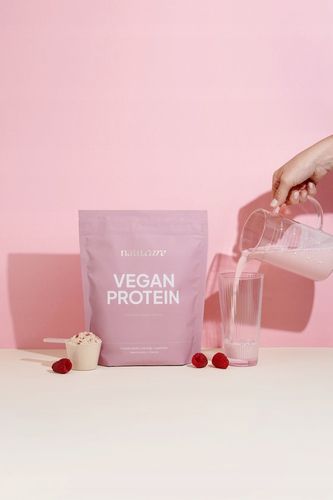 BIALKO WPC KONCENTRAT BEZ LAKTOZY WEGAŃSKIE, BIAŁA CZEKOLADA-MALINA na Arena.pl