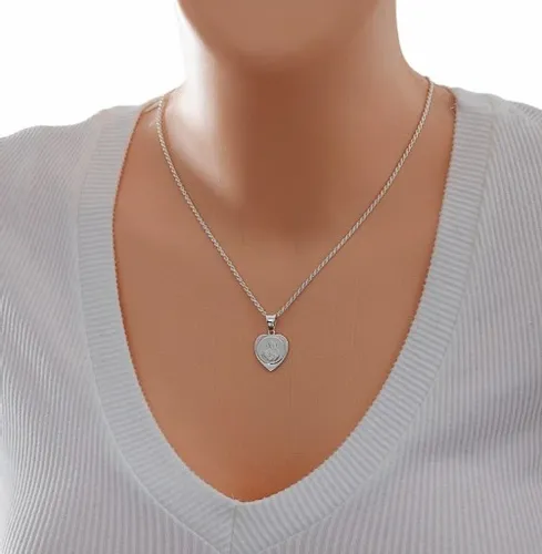 Łańcuszek Srebrny Damski Corda z Medalikiem Serduszko pr 925 Grawer Gratis na Arena.pl