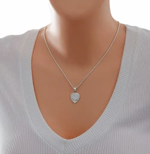 Łańcuszek Srebrny Damski Corda z Medalikiem Serduszko pr 925 Grawer Gratis zdjęcie 14