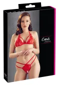 cottelli collection komplet koronkowy biustonosz i stringi czerwone s