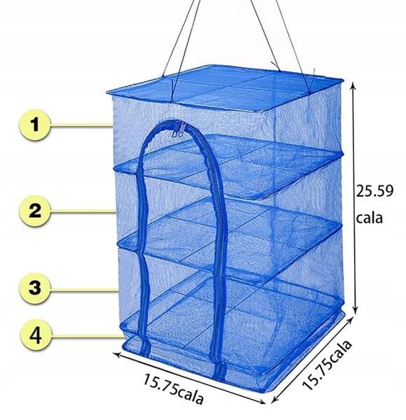 4 warstwowa Składana Siatka Nylonowa do Suszenia Ziol Grzybow Ryb Owoce zdjęcie 3