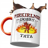 Kubek Pomarańczowy Dla Taty Ojca Na Dzień Taty Z Nadrukiem Ze Zdjęciem