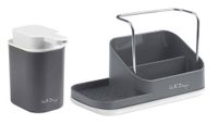 Organizer kuchenny z dozownikiem na płyn Livio Duo szary 8319